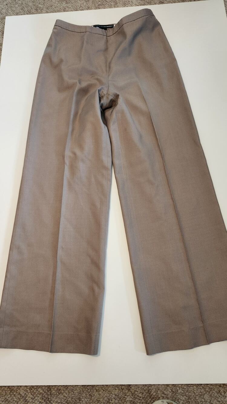Vintage Linda Allard Ellen Tracy Tan Dress Trouser Size 8 Neutral Core #555